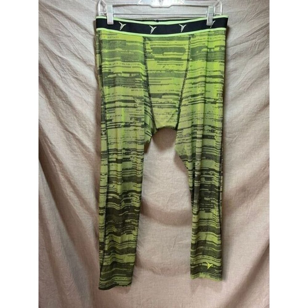 Old Navy Active Pants‎ Adult Large Green Logo Pull On GO-DRY Under Layer Pants